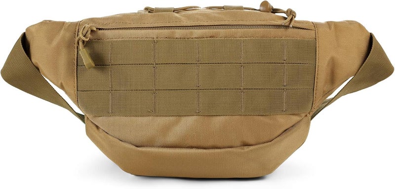 SOWHUP Tactical Fanny Pack,Military Waist Bag Pack with U.S Patch Utility Hip Belt Bumbag for Outdoor Fishing Hiking (Tan(4 Zipper Pockets)) - Image 4